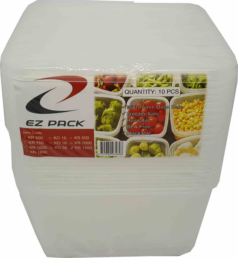 EZ Pack Food Keeper Microwaveable KS-1500ML Square